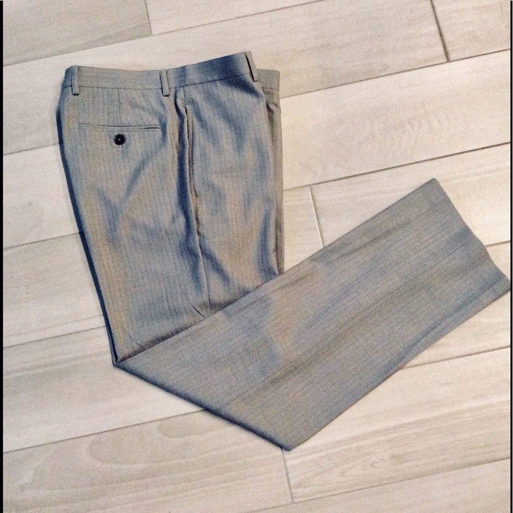 INC Pants Gray Pin Strip Classic W30, L30